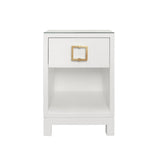 Worlds Away Blair White Side Table at Fig Linens and Home - Front View