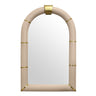 Worlds Away Bowie Arched Faux Ivory Leather Mirror 48.4" H x 2.8" W  x 30.7" D Ivory and Antique Brass at FIG LINENS AND HOME 1