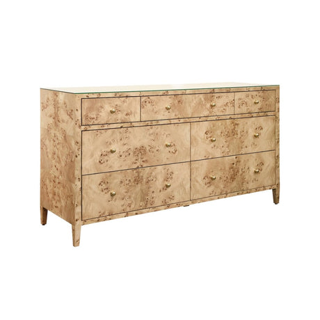Worlds Away Carnegie Burlwood Chest Angle View at Fig Linens and Home