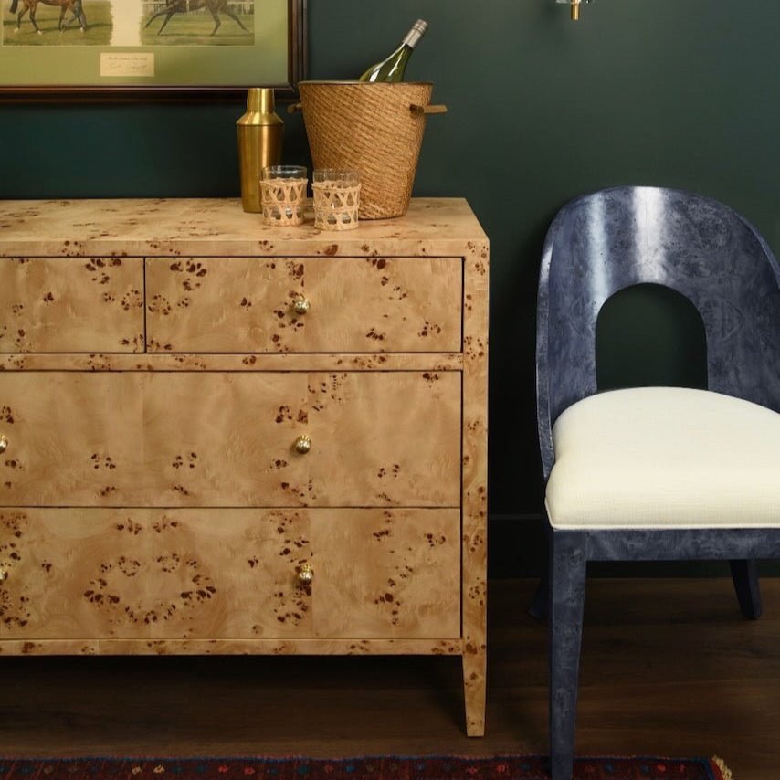 Worlds Away Carnegie Burlwood Dresser Lifestyle at Fig Linens and Home