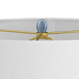 Worlds Away Cece Scallop Light Blue Ceramic Table Lamp - Detail of Finial View - Fig Linens and Home