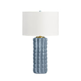 Worlds Away Cece Scallop Light Blue Ceramic Table Lamp - Unlit View - Fig Linens and Home