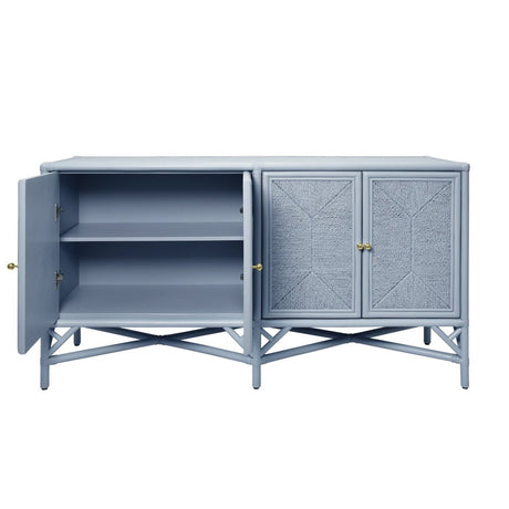 Worlds Away Eleanor Light Blue Cabinet - Buffet, Console or Cabinet - Doors & Straight View