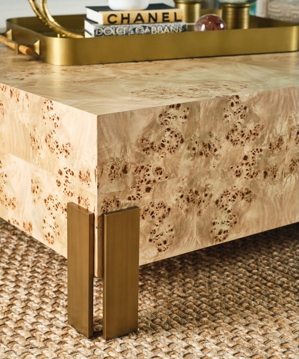 Worlds Away Enid Burlwood Coffee Table | Occasional Tables at Fig Linens and Home - Lifestyle 5