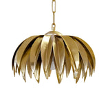 Worlds Away Fifi Palm Leaf Pendant with Antique Brass Finish - Unlit Chandelier at Fig Linens & Home
