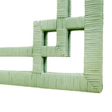Worlds Away Geneva Sage Green Wall Mirror | Rattan at Fig Linens and Home - Detail of Corner View