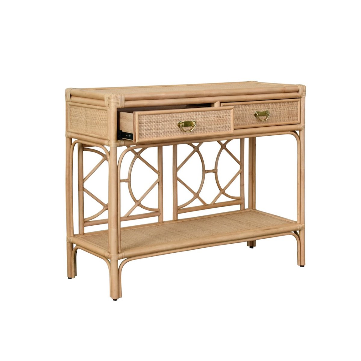 Worlds Away Gideon Natural Console Table 35"H x 45.25"W x 16.25"D Natural at FIG LINENS AND HOME 2