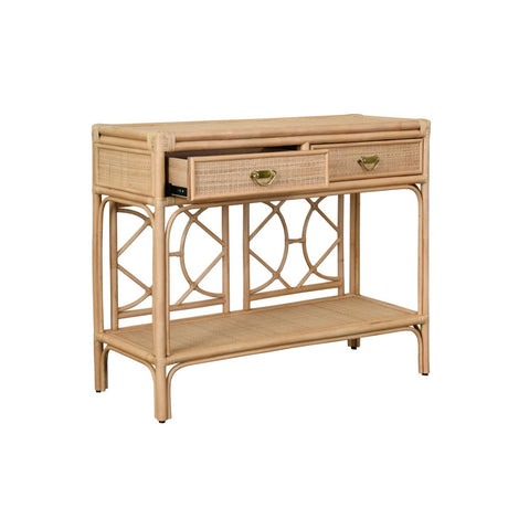 Worlds Away Gideon Natural Console Table 35"H x 45.25"W x 16.25"D Natural at FIG LINENS AND HOME 2