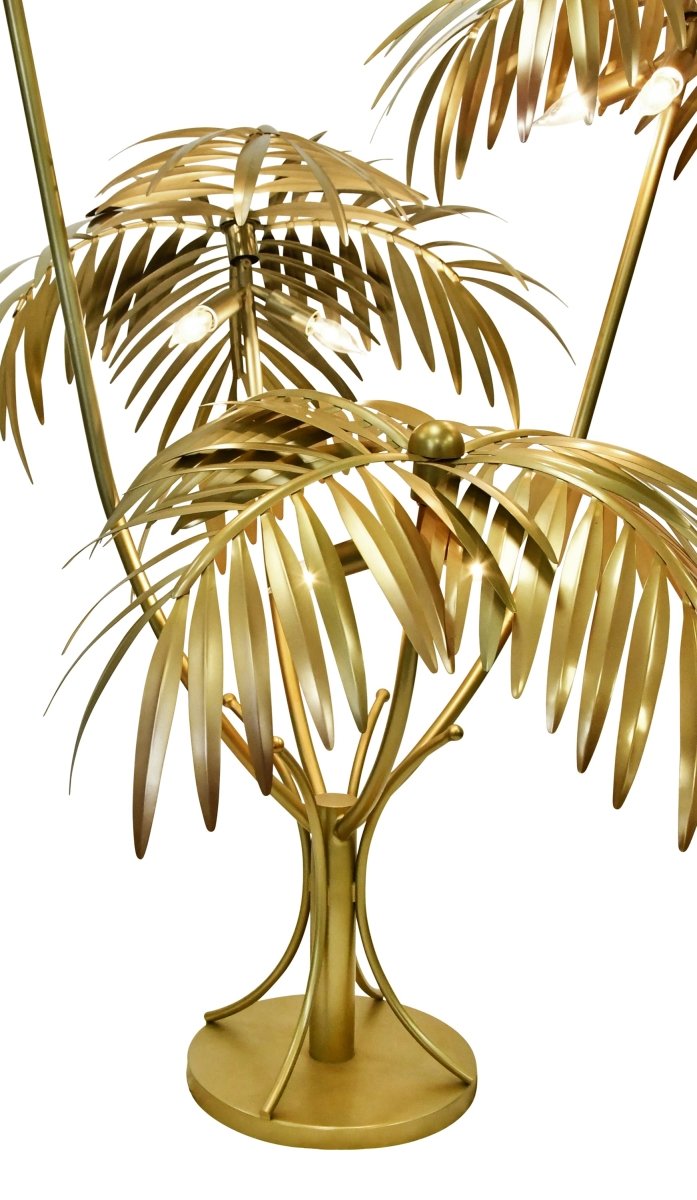 Worlds Away Gilda Oversize Palm Tree Floor Lamp In Antique Brass 61" H x 40.2" W  x 45.3" D Antique Brass at FIG LINENS AND HOME 2