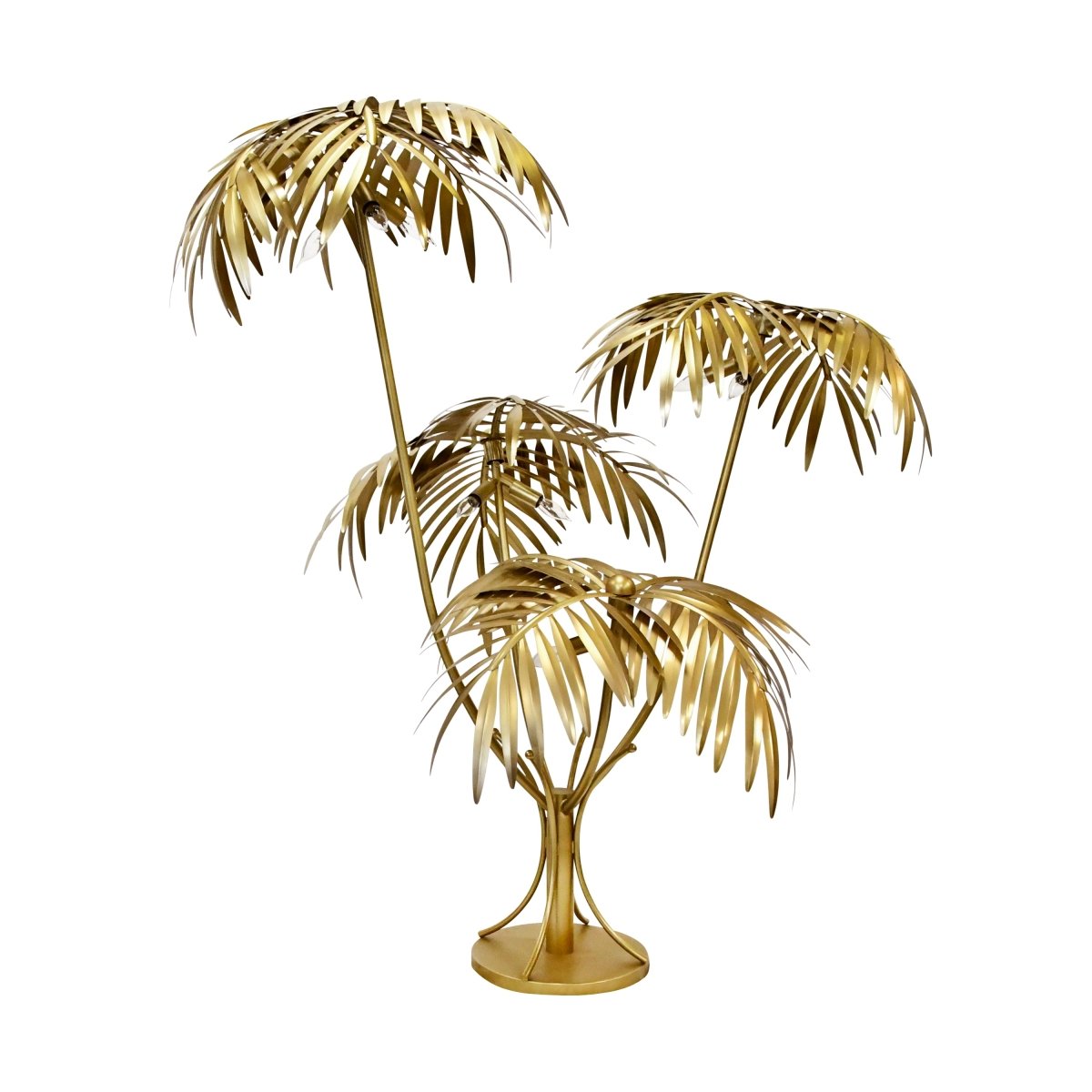 Worlds Away Gilda Oversize Palm Tree Floor Lamp In Antique Brass 61" H x 40.2" W  x 45.3" D Antique Brass at FIG LINENS AND HOME 1