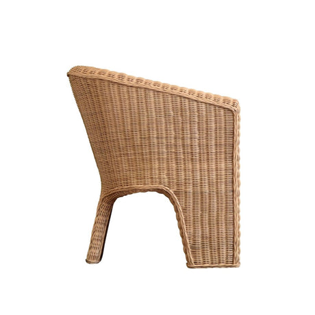 Worlds Away Giza Lounge Chair | Rattan Barrel Chair Side View - Fig Linens and Home