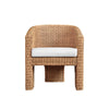 Worlds Away Giza Lounge Chair | Rattan Barrel Chair Front View - Fig Linens and Home