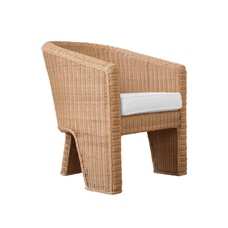 Worlds Away Giza Lounge Chair | Rattan Barrel Chair Angle 2 View - Fig Linens and Home