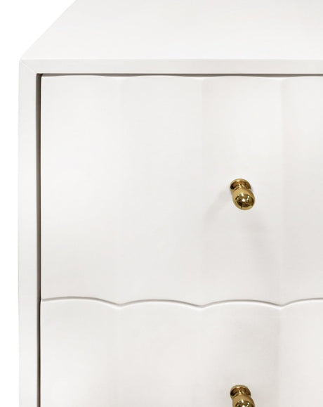 Worlds Away Hammond White Side Table - Small Side Table Detail View - Fig Linens and Home