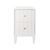 Worlds Away Hammond White Side Table - Small Side Table Front View - Fig Linens and Home