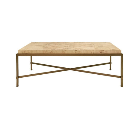 Coffee Table - Worlds Away Hardwick Burlwood Coffee Table at Fig Linens and Home - Front View