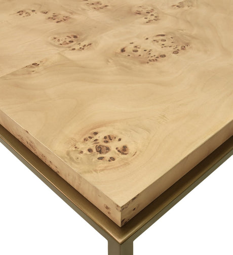 Coffee Table - Worlds Away Hardwick Burlwood Coffee Table at Fig Linens and Home - Corner View