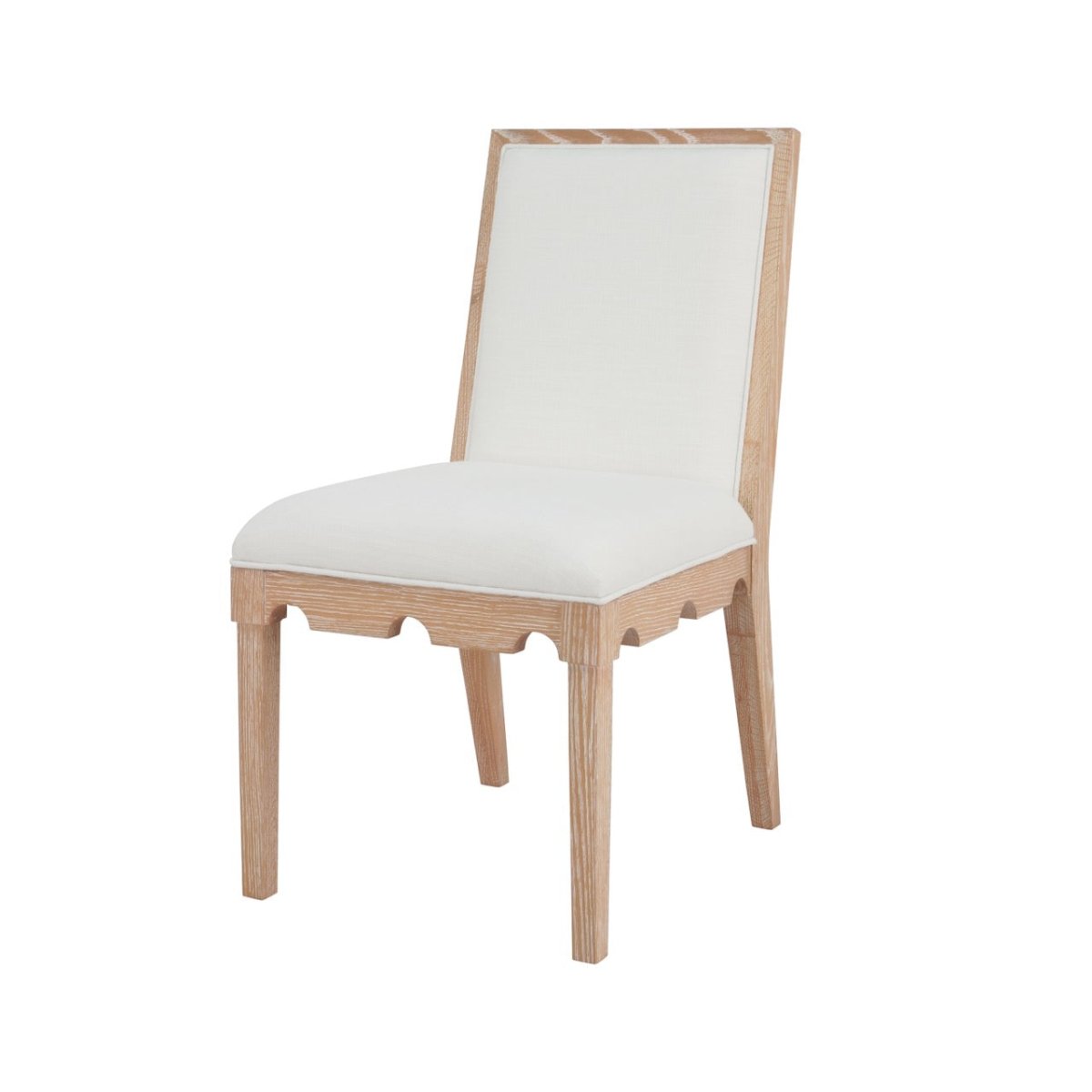 Worlds Away Lanister Cerused Oak Dining Chair at Fig Linens and Home - Angle View