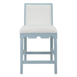 Worlds Away Lanister Light Blue Bar & Counter Stool 40.25"H x 19.25"W x 22.25"D Light Blue at FIG LINENS AND HOME 1