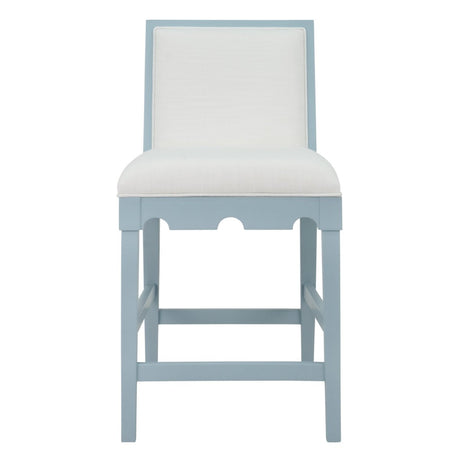 Worlds Away Lanister Light Blue Bar & Counter Stool 40.25"H x 19.25"W x 22.25"D Light Blue at FIG LINENS AND HOME 1