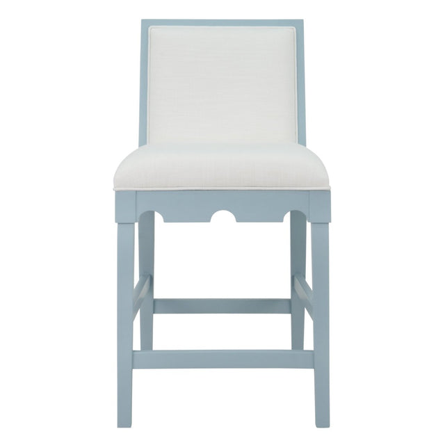 Worlds Away Lanister Light Blue Bar & Counter Stool 40.25"H x 19.25"W x 22.25"D Light Blue at FIG LINENS AND HOME 1