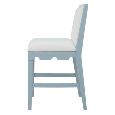 Worlds Away Lanister Light Blue Bar & Counter Stool 40.25"H x 19.25"W x 22.25"D Light Blue at FIG LINENS AND HOME 4