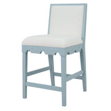 Worlds Away Lanister Light Blue Bar & Counter Stool 40.25"H x 19.25"W x 22.25"D Light Blue at FIG LINENS AND HOME 2