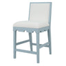 Worlds Away Lanister Light Blue Bar & Counter Stool 40.25"H x 19.25"W x 22.25"D Light Blue at FIG LINENS AND HOME 2