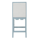 Worlds Away Lanister Light Blue Bar & Counter Stool 40.25"H x 19.25"W x 22.25"D Light Blue at FIG LINENS AND HOME 3