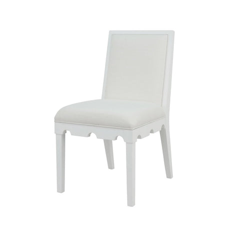 Worlds Away Lanister White Dining Chair | Luxury Table Chairs at Fig Linens and Home - Angle
