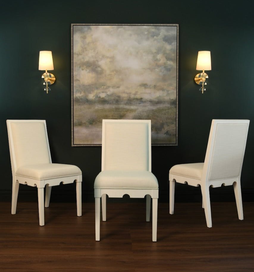 Worlds Away Lanister White Dining Chair | Luxury Table Chairs at Fig Linens and Home - Lifestyle