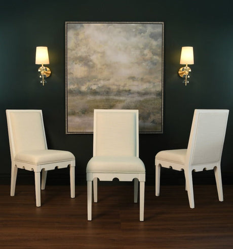 Worlds Away Lanister White Dining Chair | Luxury Table Chairs at Fig Linens and Home - Lifestyle