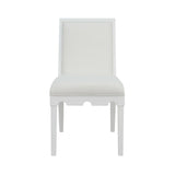 Worlds Away Lanister White Dining Chair | Luxury Table Chairs at Fig Linens and Home - Front