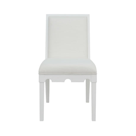Worlds Away Lanister White Dining Chair | Luxury Table Chairs at Fig Linens and Home - Front