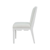 Worlds Away Lanister White Dining Chair | Luxury Table Chairs at Fig Linens and Home - Side