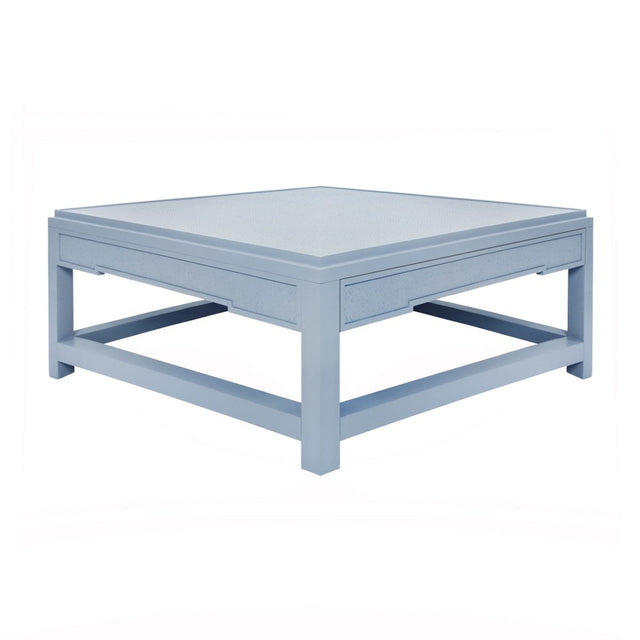 Worlds Away Locklin Light Blue Coffee Table at Fig Linens and Home 1