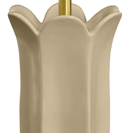 Lyla Beige Ceramic Table Lamp | Worlds Away Lamps at Fig Linens and Home - Detail
