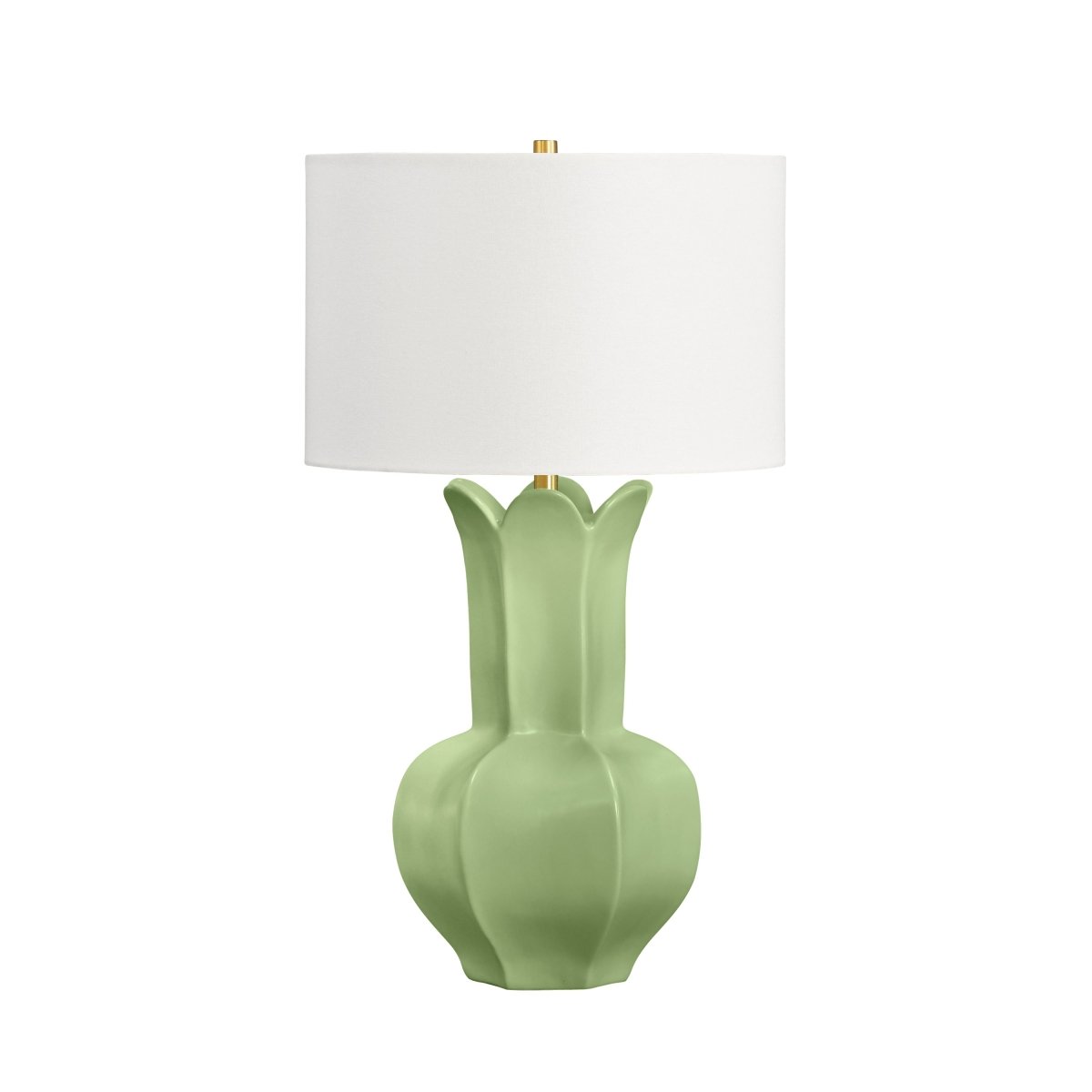 Worlds Away Lyla Green Ceramic Table Lamp 30.5" H x 17.25" W  x 17.25" D Green at FIG LINENS AND HOME 1