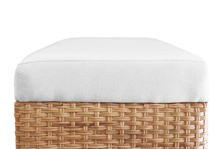 Worlds Away Maldives Bench | Water Hyacinth & Performance Linen at Fig Linens and Home - Side View