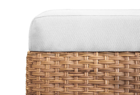 Worlds Away Maldives Bench | Water Hyacinth & Performance Linen at Fig Linens and Home - Cushion