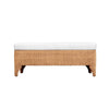 Worlds Away Maldives Bench | Water Hyacinth & Performance Linen at Fig Linens and Home - Front View