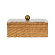 Worlds Away Meryl Large Woven Rattan Box with Lid at Fig Linens and Home