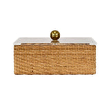 Worlds Away Meryl Large Woven Rattan Box with Lid at Fig Linens and Home