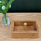 Worlds Away Meryl Small Woven Rattan Box with Lid at Fig Linens and Home - Lifestyle Photo