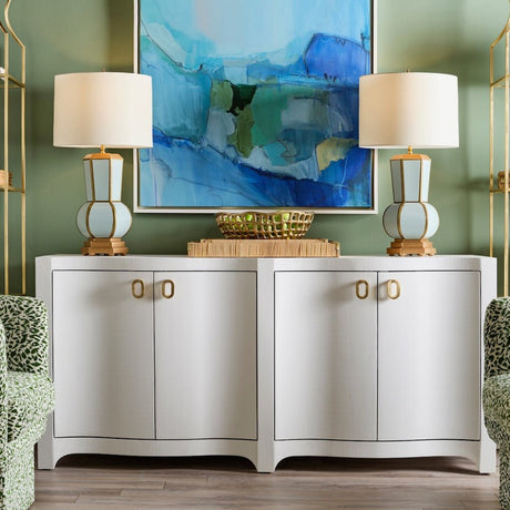 Worlds Away Miffy White Buffet Table | Sideboards at Fig Linens and Home 1