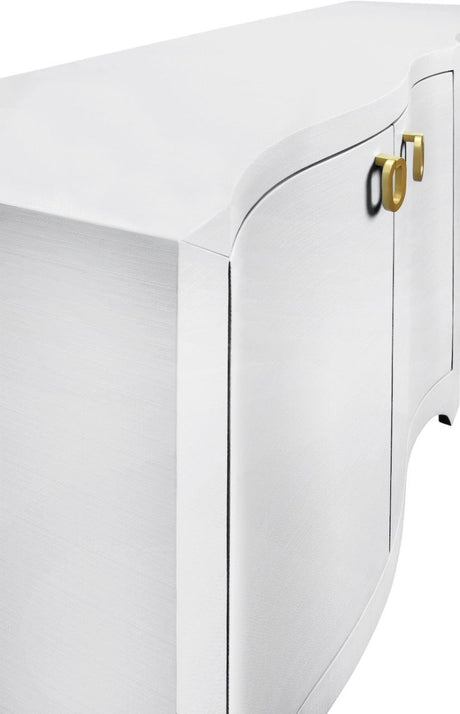 Worlds Away Miffy White Buffet Table | Sideboards at Fig Linens and Home 4