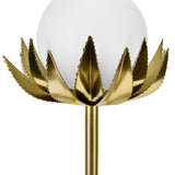 Worlds Away Moxie Brass with Globe Palm Leaf Table Lamp - View 4