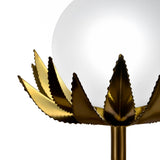 Worlds Away Moxie Brass with Globe Palm Leaf Table Lamp - View 3