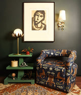 Worlds Away Moxie Brass with Globe Palm Leaf Table Lamp Lifestyle - Fig Linens and Home