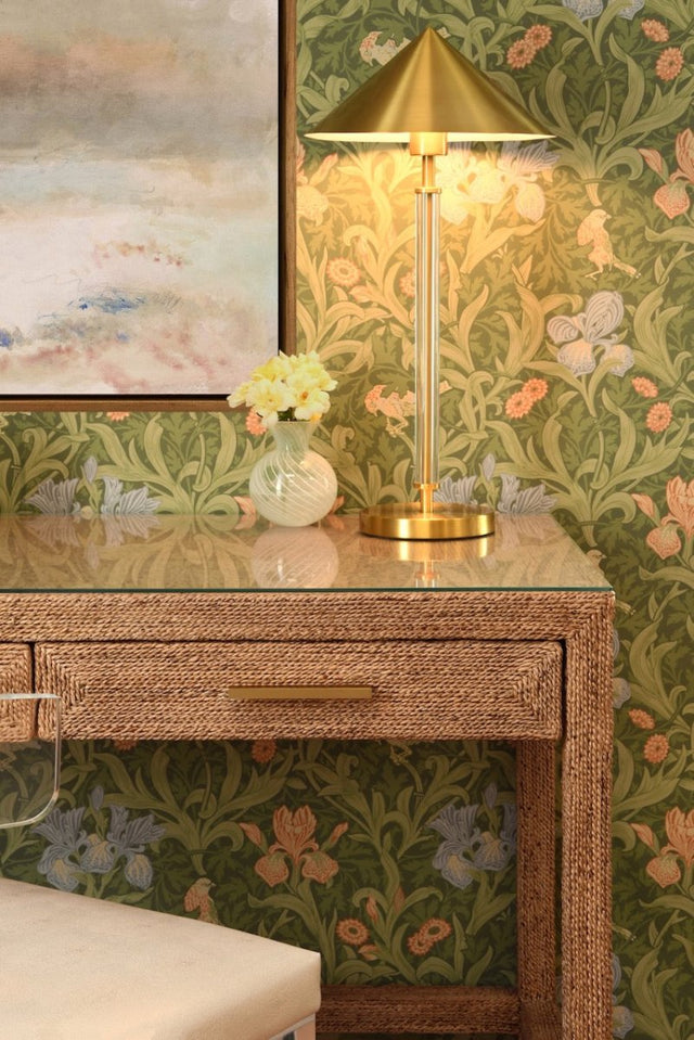 Worlds Away Noble Desk 32.25"H x 48.25"W x 24"D Blue at FIG LINENS AND HOME 1